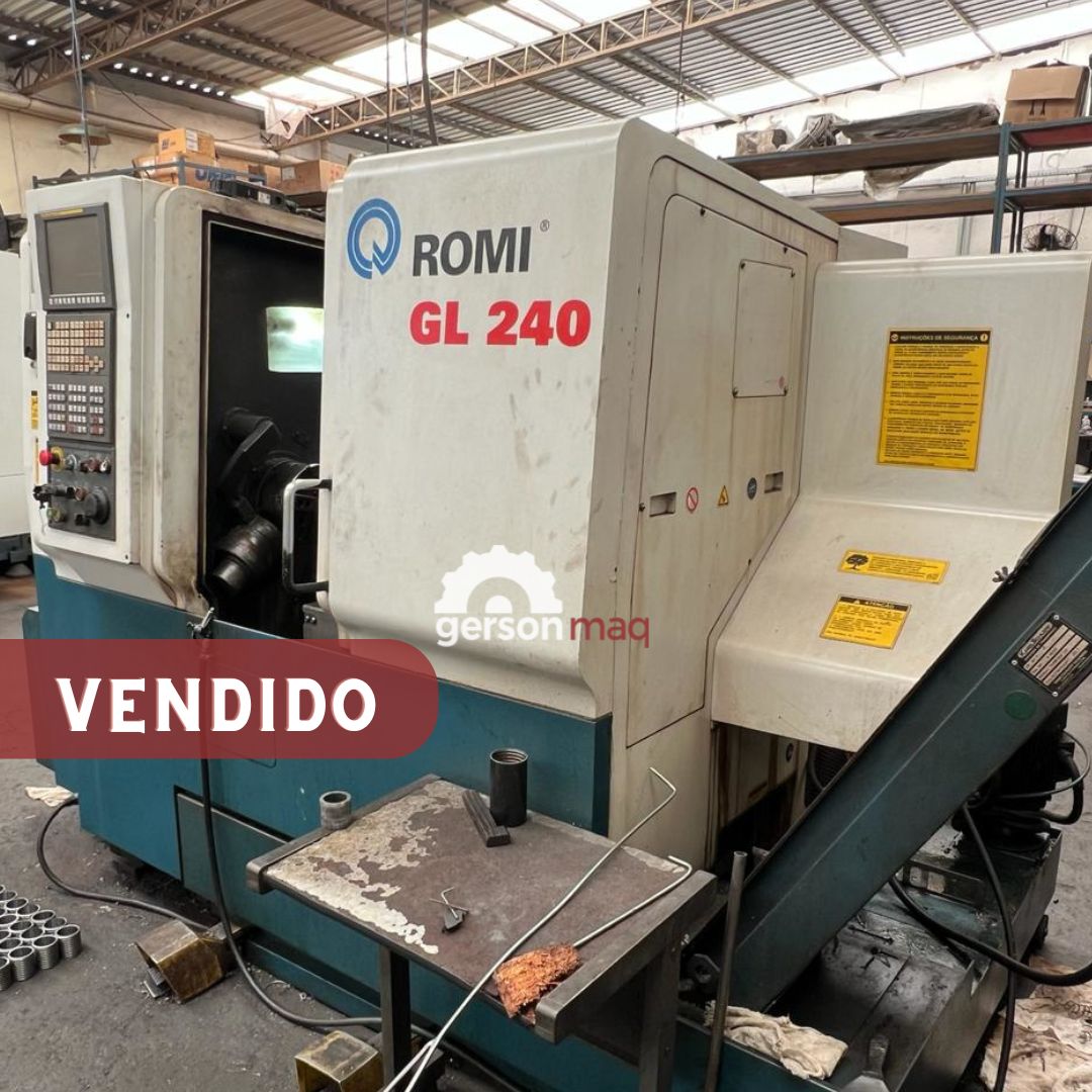 TORNO CNC ROMI GL240 ANO 2009 COMPLETO